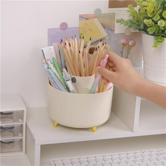 360 Degree Rotating Desk Organizer Dual-Purpose Pencil Pen Holder for Desk Offic - Picture 4 of 7
